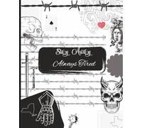 Edgy Skull Medieval Japanese Waves Barb Wire Composition Notebook: Black, White, Gray Dark Design for Women/Men/Teens/College Ruled/ Cool Aesthetic... Office/School Supplies