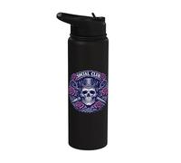 Edgy Skull Thimble Crown Roses Tattoo Art Stainless Steel Insulated Water Bottle