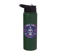 Edgy Skull Thimble Crown Roses Tattoo Art Stainless Steel Insulated Water Bottle