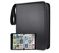 EDGYSENSE Large Trading Card Binder - 900 Pockets (50 Removable Sleeves) - Waterproof PU Leather Zipper Album Durable Card Holder Case for Collectors