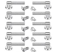 EDH Full Knurling Door Handles, 5 Pairs with 63mm Latches, Chrome