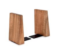 EDHAS Acacia Wood Bookends Space Books for Kids Display Organizers Office Book Shelf Décor (10.16cm x 10.16cm x 15.24cm) (Set of 2)
