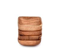 EDHAS Acacia Wood Snack Bowl Set of 4 Wooden Serving Bowls for Nuts, Appetizer, Condiments, Snacks, Fruit Gift Pack, Houesewarming Gifts (10.16cm x 10.16cm x 3.81cm)