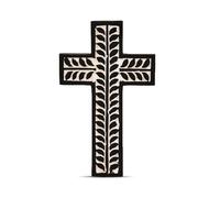 EDHAS Cross Mango Wood Handmade Wooden Cross Wall Decor for Home Room Church Christmas Gifts Home Room Decor Christmas Cross (10" X 6" X 0.75")