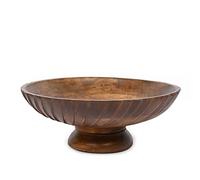 EDHAS Mango Wood Decorative Wooden Bowl Hand Carved Home Decor for Dining Table Center, Living Room, Kitchen Décor (30.48cm x 30.48cm x 12.06cm)