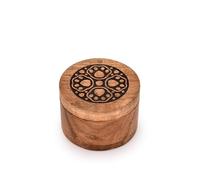 EDHAS Spice rack Acacia Wood round Spice Rack Organization for Cabinet, Kitchen, Pantry, Countertop, Bathroom, Vanity, Medicine (3.5" X 3.5" X 2.5")
