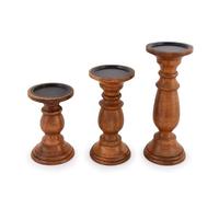EDHAS Wooden Candle Holders Set of 3 for Wedding Table Centrepieces Farmhouse Home Décor