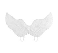 Edhomenn Angel Wings Deluxe Feather Wings with Elastic Straps Halloween Costume Accessory for Adults (02 White, One Size)