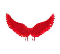 Edhomenn Angel Wings Deluxe Feather Wings with Elastic Straps Halloween Costume Accessory for Adults (01 Red, One Size)