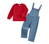 Edhomenn Baby Halloween Costume Set Toddler Boy Girl Fancy Dungarees with Striped Top 0-5 Years (02 Red Blue, 18-24 Months)