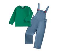 Edhomenn Baby Halloween Costume Set Toddler Boy Girl Fancy Dungarees with Striped Top 0-5 Years (03 Green Blue, 6-12 Months)