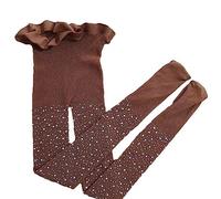 Edhomenn Little Girls Thin Rhinestone Fishnet Sparkle Tights Toddler Kids Glitter Stockings Fashion Mesh Hollow Out Pantyhose (A-Brown, One Size)
