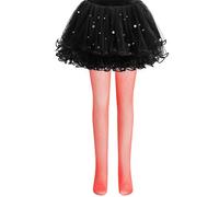 Edhomenn Little Kid Girls Solid Color Shiny Fishnet Tights Pantyhose Hollow Out Stockings Bottom Pants (C-Orange, one size)
