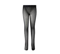 Edhomenn Little Kid Girls Solid Color Shiny Fishnet Tights Pantyhose Hollow Out Stockings Bottom Pants (A-Black, one size)