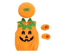 Edhomenn Toddler Baby Boy Girl Halloween Pumpkin Cosplay Costume Sleeveless Vest Tops With Hat Role Play Outfits (Orange, 18-24 Months)