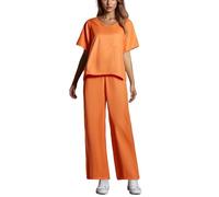 Edhomenn Women Halloween Orange Prisoner Costume Short Sleeve Tops Pants Set Jail Inmate Criminal Cosplay Costume (Yellow, L)