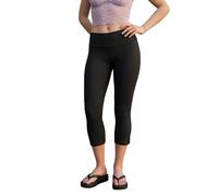 Edhomenn Womens Fold Over Capri Legging Low Rise Yoga Pants 3/4 Tummy Control Leggings Ladies Y2k Stretchy Cropped Pants Summer Casual Streetwear (A-Black, S)