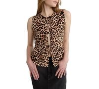 Edhomenn Women's Leopard Print Waistcoat Tie-die Front V-Neck Vest Summer Tank Vest Y2k Tops Streetwear (01 Brown, M)