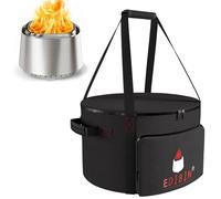 EDIBIN Carrying Bag for EAST OAK 21 Inch Smokeless Fire Pit, Black, Heavy Duty Fabric, Zippered Pocket, Padded Handle, 21" x 21" x 21"