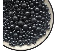 Edible 120g/ 4.2oz Sugar Black Pearl Sprinkles Candy Pearls Cake Decoration Cupcake Toppers Cookie Decorations for Wedding Birthday Halloween Thanksgiving Christmas Christening