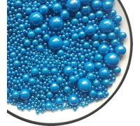 Edible 120g/ 4.2oz Sugar Royalblue Pearl Sprinkles Candy Pearls Cake Decoration Cupcake Toppers Cookie Decorations for Wedding Birthday Halloween Thanksgiving Christmas Christening