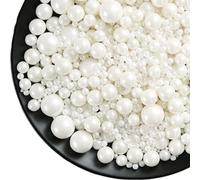 Edible 120g Sugar White Pearl Sprinkles Candy Pearls Cake Decoration Cupcake Toppers Cookie Decorations for Wedding Birthday Halloween Thanksgiving Christmas Christening