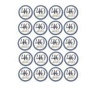 edible 20 x ANY AGE Birthday blue cupcake toppers PERSONALISED uncut - 16th/18th/21st/30th/40th/50th/60th 70th/80th (wafer card)