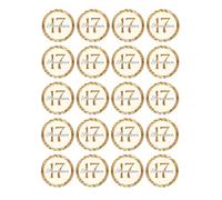 edible 20 x Birthday/Anniversary Age cupcake toppers NOT PRECUT. wafer card - 16th/ 17th / 18th/ 21st / 30th /40th / 50th / 60th / 70th / 80th - Number (17th, Gold)