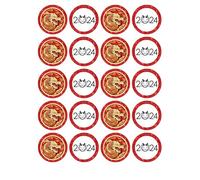 edible 20 x Chinese new year 2024 cupcake toppers UNCUT Year of Dragon -5 (wafer paper)