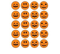 edible 20 x Halloween Pumpkin cupcake toppers NOT PRECUT. wafer card