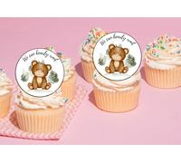 edible 20 x We can Bearly wait Baby shower cupcake toppers UNCUT wafer card - NOT PRECUT