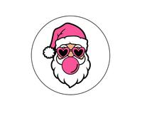 Edible 3" Merry Christmas round BENTO cake Topper Cake decoration NOT-PRECUT - premium icing paper (Cool santa, 1)