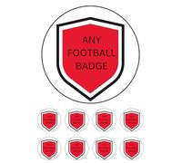 Edible 7" ANY FOOTBALL TEAM badge cake Topper Cake decoration and 8 x cupcake toppers NOT-PRECUT -WAFER CARD - /Scottish/English- United/City/Athletic/town (W.ESST - -HAMM)