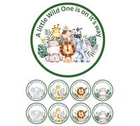 edible 7" Baby Shower theme Cake topper and 28 x cupcake toppers NOT PRECUT. wafer card - Bee - Bearly wait - About to pop (A little wild one)