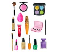 Edible A4 cute make up theme Cake topper set decorations NOT-PRECUT makeup woman girl beautician beauty