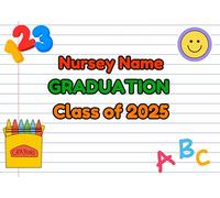 EDIBLE A4 Personalised School Nursery Leaver/Graduation cake topper class of 2025 - premium icing sheet - style 1