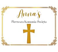 EDIBLE A4 Pierwsza Komunia Święta Personalised cake topper - premium icing sheet - style 2