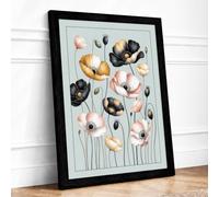 Edible Botanica Botanical Framed Wall Art Print A4 (29.7×21cm) Black, Wall Decor for Living Room, Bedroom, Office & Home, Ready to Hang, Art Gift