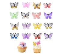 Edible Butterfly Cake Toppers, 72 Edible Butterfly Lids for Cupcakes and Cakes, Colorful Wafer Paper Decorations for Wedding, Birthday, Party, Aiment Decoration