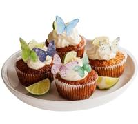 Edible Butterfly Cupcake Toppers 160pcs/set, Cake Decorations Mixed Size Realistic Dessert Food Decor for Baby Shower Wedding Anniversary Kids Girls Women Birthday Party Favors Supplies