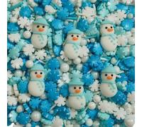 Edible Cake Decoration Candy 100G 6 Snowman Snowflake Mixed Cake Cupcake Bread Ice Cream Decoration Candy Dessert Sprinkles Cake Topper