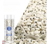 Edible Cake Decorations Sweets-120g/130g Colored Candy-Pearls, Stars, Sprinkles, Halloween Eyeballs & Candy Sticks for Baking Cupcake Toppers (Halloween Eyeballs 100g)