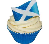 Edible Cake Topper - Wafer St Andrews Cross - Scottish Flag - Pack of 12 - 201-827