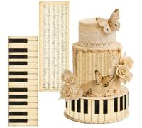 Edible Cake Wrap Piano Keyboard & Music Image Print Icing Sheet 40x14.5 cm