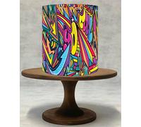 Edible Cake Wrap with Graffiti Wall Design - Icing Sheet or Wafer Paper Topper - Urban Party Cake Print !041 (Icing Sheet)