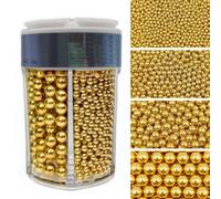 Edible Candy Cake Decoration Gold Pearl 2mm 4mm 7mm 10mm 168G Toppers Valentine's Day Birthday Halloween Thanksgiving Christmas party Team Dinner Cake Cupcake Cookies for Dessert Sprinkles