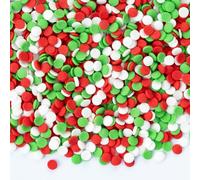 Edible Christmas Sprinkles,Red Green White Round Confetti Sprinkle for Cake | 130g,Christmas Circle Candy for Baking Decorations,Cupcake,Cookies,Donuts,Ice Cream,Birthday,Themed Holiday Party Supplies