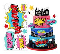 Edible Comic Speech Bubble Cake Border Hero Decoration Random 1 Wrap