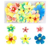 Edible Cupcake Topper - GLADFRESIT - 70 Pcs Multicolour Edible Butterfly Cake Decorations for Birthday Holiday Party Wedding Cake Decoration Single Edible Wafer Paper Colorful Flowers