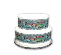 Edible Decor Sheet Children's Racing Fast Car Themed Border Ribbon - Perfect for Larger cakes - Easy to Use